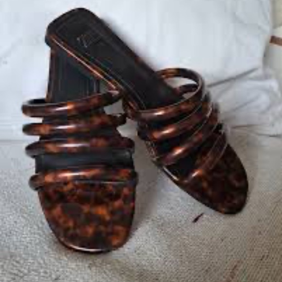 Zara Women's Brown Tortoiseshell Sandals - Picture 2 of 7